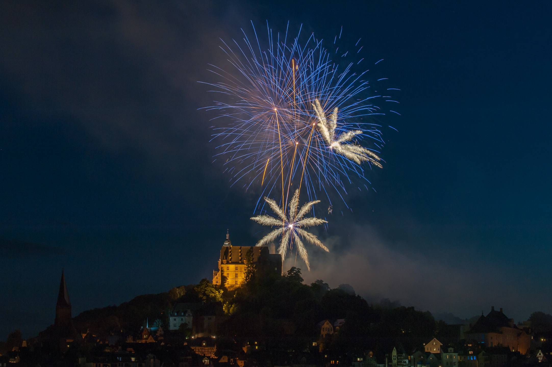 Feuerwerk über dem Schloss
